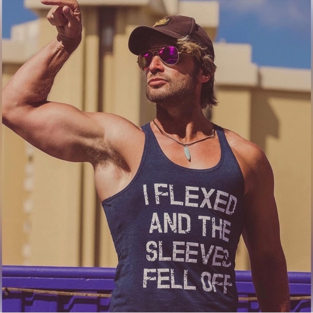 Crazy Dog blue printed tank 100% cotton used-like new Sleeveless Shirt size L - Picture 3 of 9